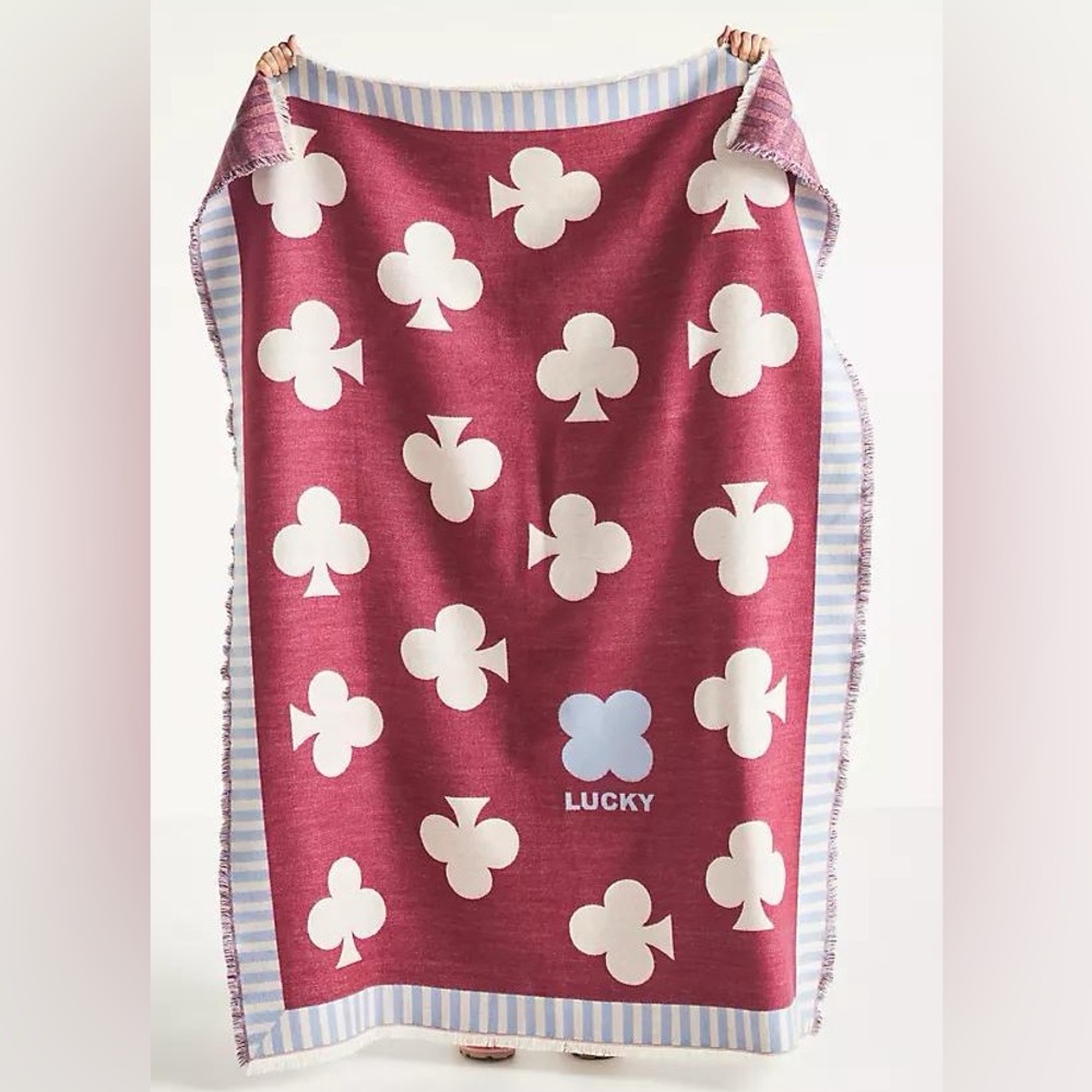 Anthropologie Woven Jacquard Patterned Throw Blanket